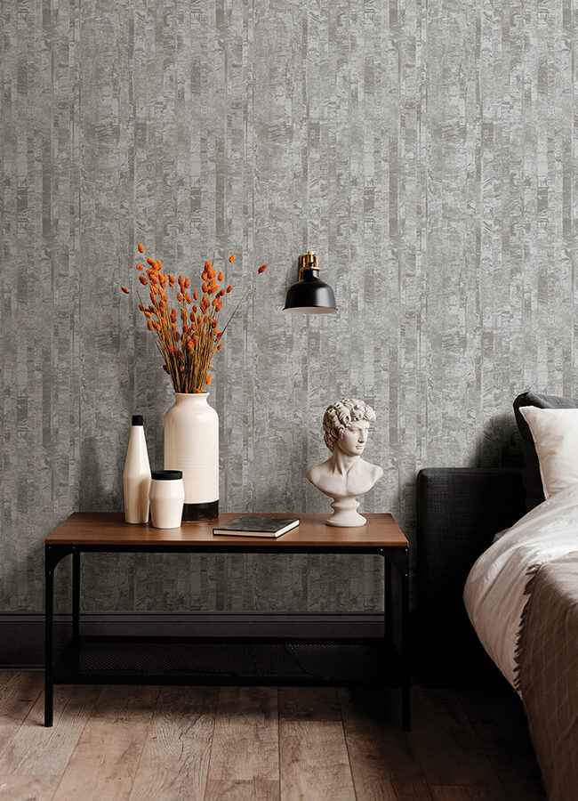Zinarliya Silver Column Wallpaper - York Wallcoverings - 4105-86628 - York Wallcoverings Wallpaper