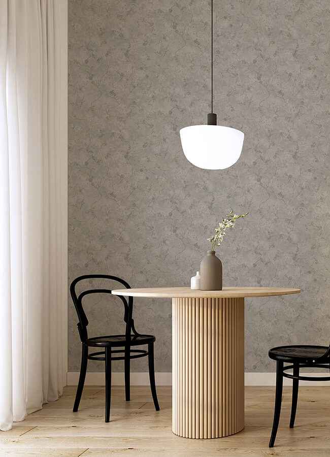 Mahina Pewter Floral Vine Wallpaper - York Wallcoverings - 4105-86650 - York Wallcoverings Wallpaper