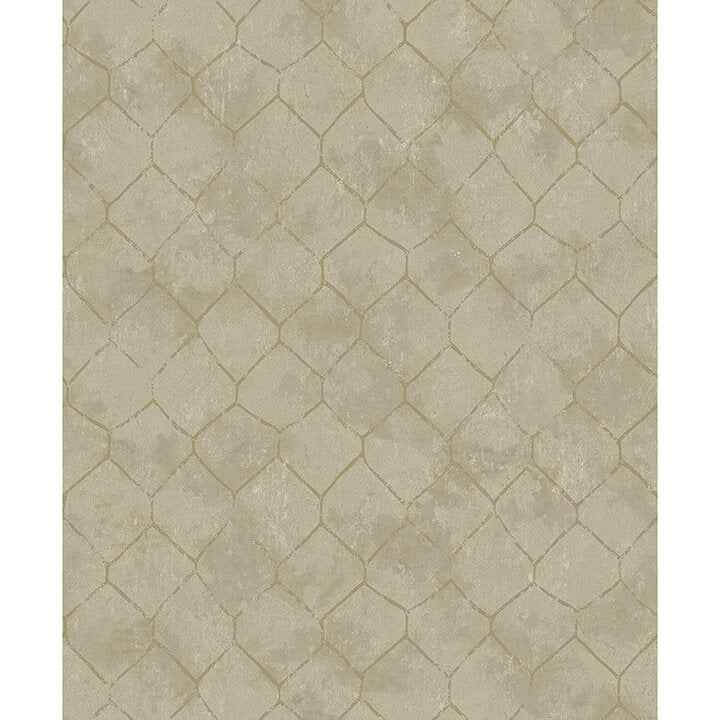 Rauta Gold Hexagon Tile Wallpaper - York Wallcoverings - 4105-86653 - York Wallcoverings Wallpaper