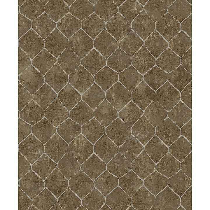 Rauta Brass Hexagon Tile Wallpaper - York Wallcoverings - 4105-86655