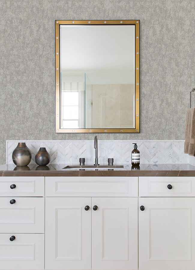 Haliya Silver Metallic Plaster Wallpaper - York Wallcoverings - 4105-86661 - York Wallcoverings Wallpaper