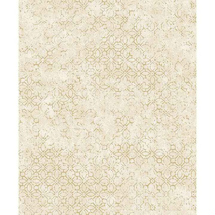 Khauta Champagne Floral Geometric Wallpaper - York Wallcoverings - 4105-86663
