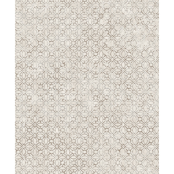 Picture of Khauta Silver Floral Geometric Wallpaper