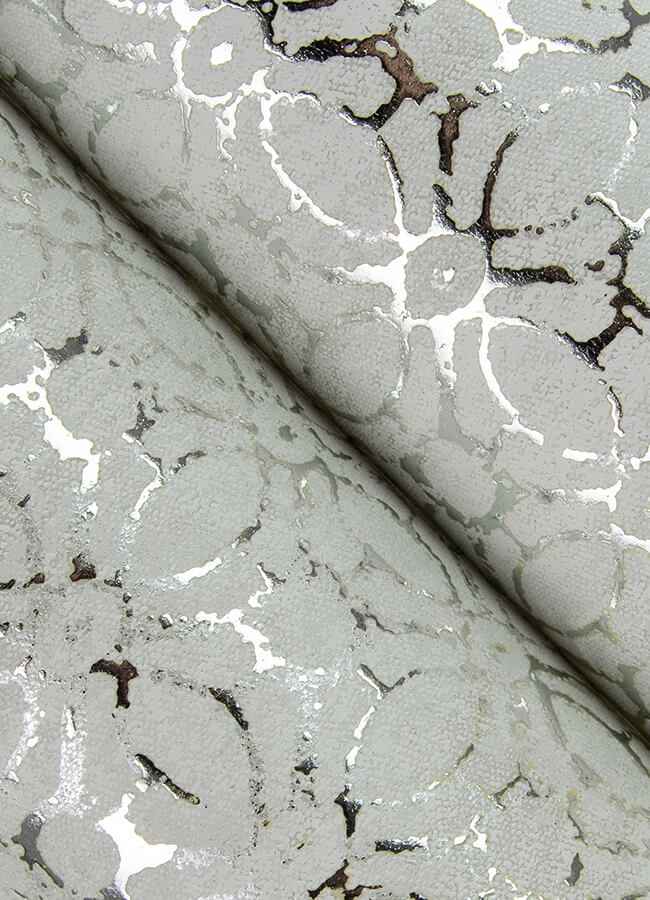 Khauta Silver Floral Geometric Wallpaper - York Wallcoverings - 4105-86666 - York Wallcoverings Wallpaper