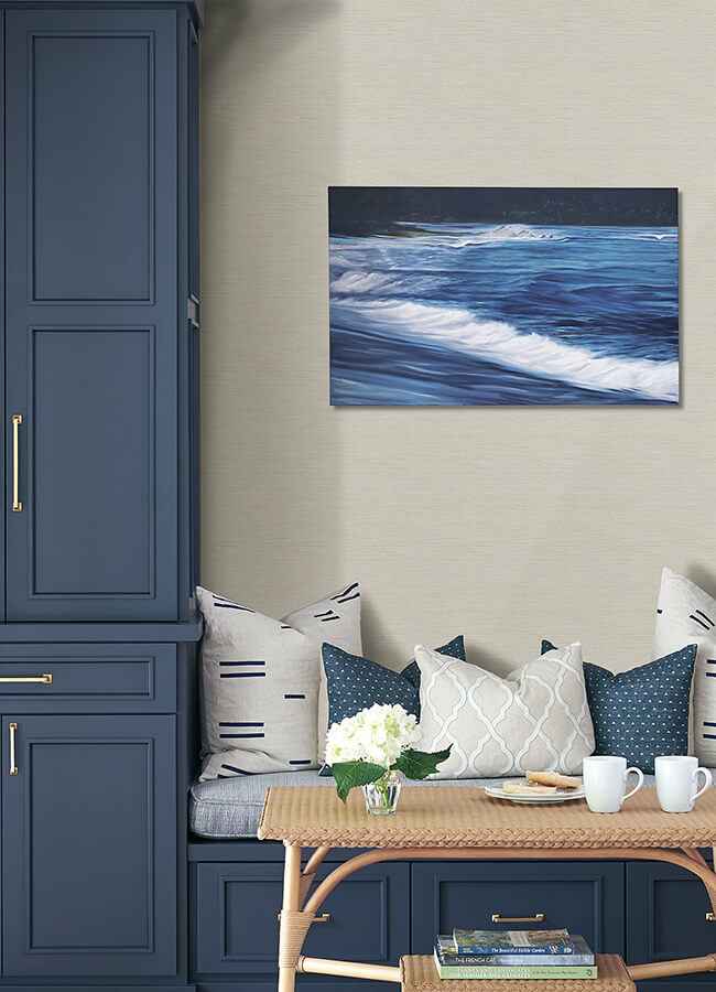 Agave Light Grey Faux Grasscloth Wallpaper - York Wallcoverings - 4046-24281 - York Wallcoverings Wallpaper