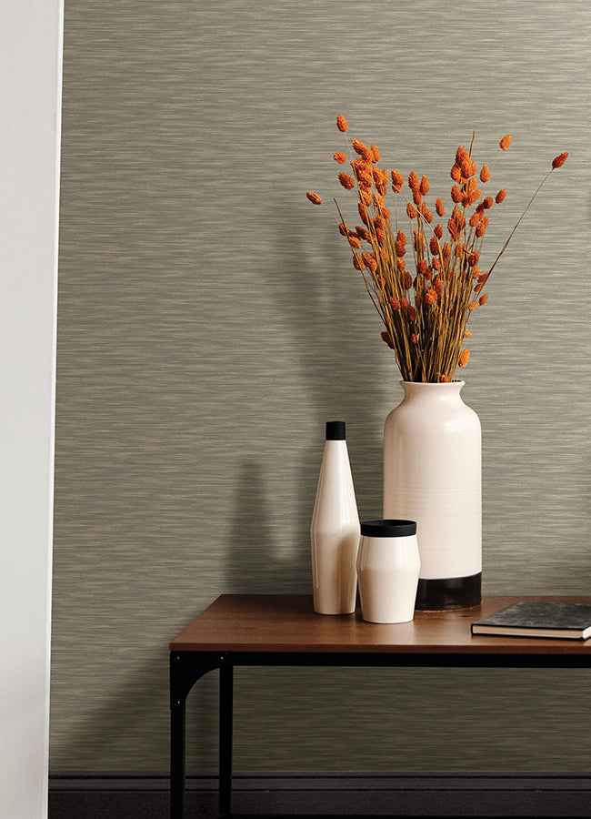 Benson Taupe Faux Fabric Wallpaper  | Brewster Wallcovering - The WorkRm