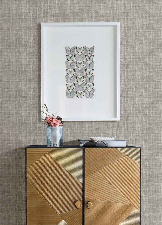 Emerson Grey Linen Wallpaper - York Wallcoverings - 4046-26354 - York Wallcoverings Wallpaper