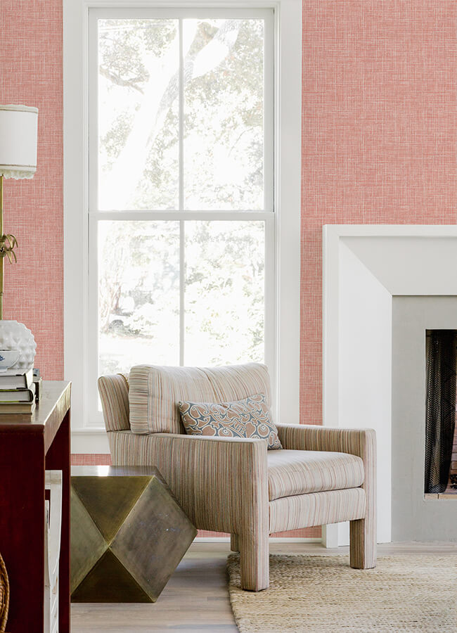 emerson-coral-linen-wallpaper-york-wallcoverings-4046-26355 - York Wallcoverings Papel pintado