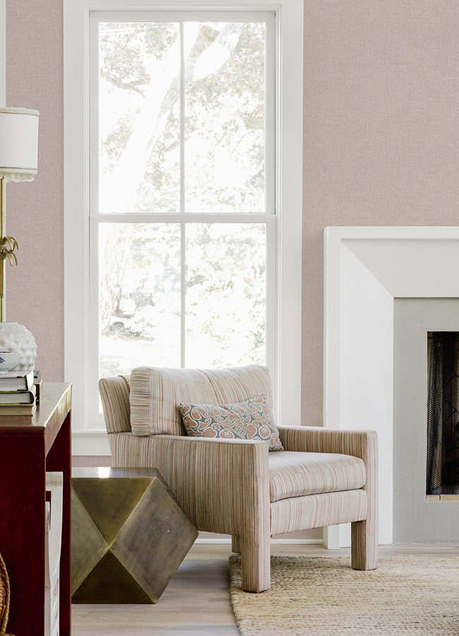 Glen Pink Texture Wallpaper - Brewster Wallcovering