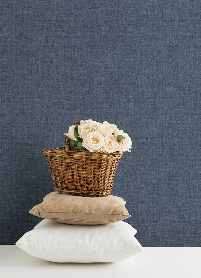 Glen Dark Blue Texture Wallpaper  | Brewster Wallcovering - The WorkRm