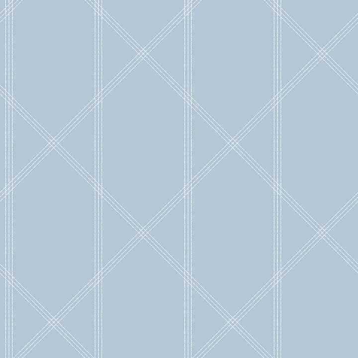 Walcott Light Blue Stitched Trellis Wallpaper - York Wallcoverings - 4074-26607 - York Wallcoverings Wallpaper