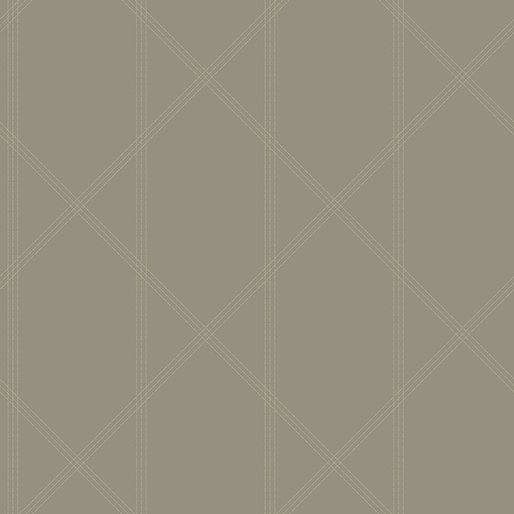 Picture of Walcott Light Grey Stitched Trellis Wallpaper