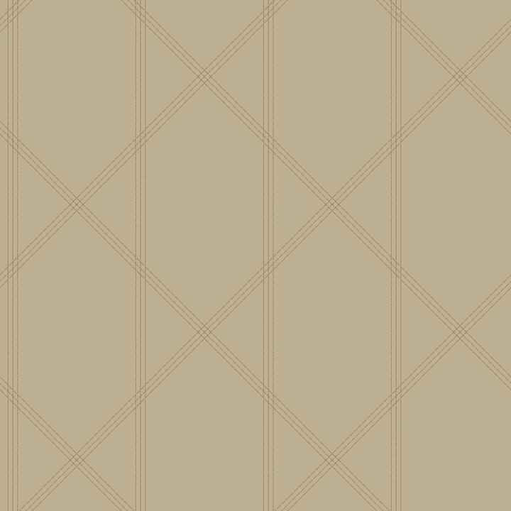 Walcott Taupe Stitched Trellis Wallpaper - York Wallcoverings - 4074-26610 - York Wallcoverings Wallpaper