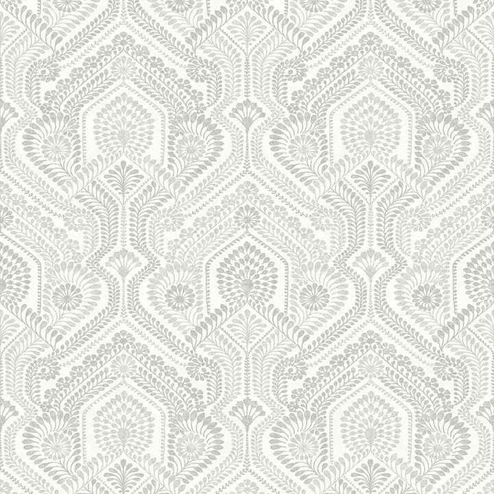 Fernback Grey Ornate Botanical Wallpaper - York Wallcoverings - 4074-26612 - York Wallcoverings Wallpaper