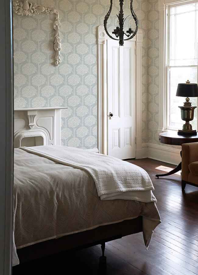 Zaria Light Blue Topiary Wallpaper - York Wallcoverings - 4074-26622 - York Wallcoverings Wallpaper