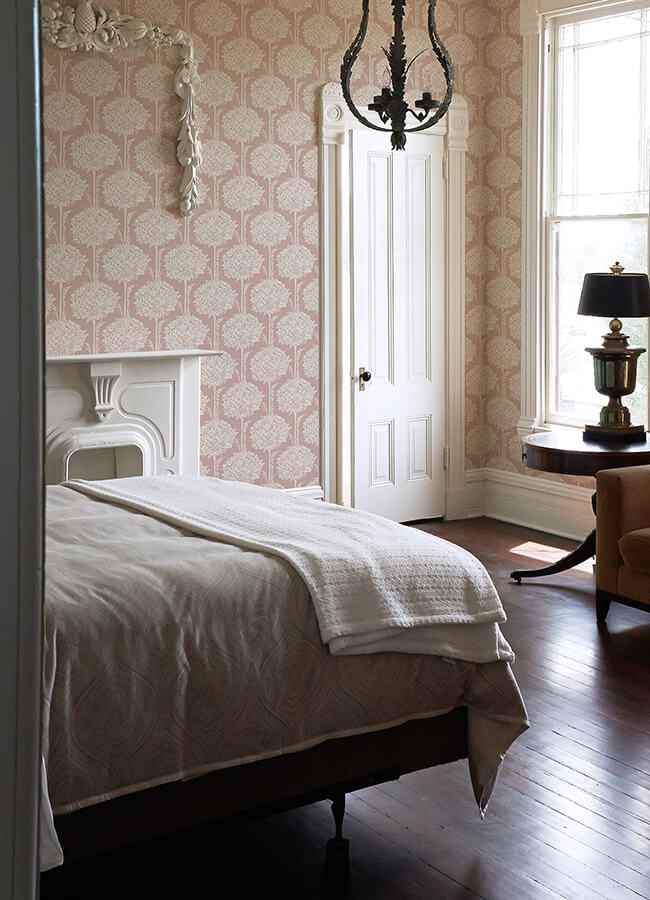 Zaria Apricot Topiary Wallpaper - York Wallcoverings - 4074-26624 - York Wallcoverings Wallpaper