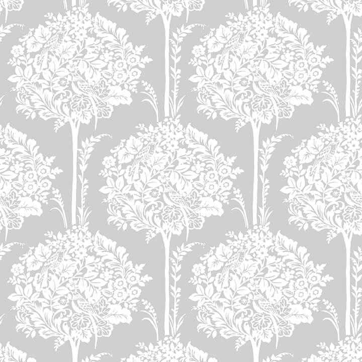 Zaria Grey Topiary Wallpaper - York Wallcoverings - 4074-26625