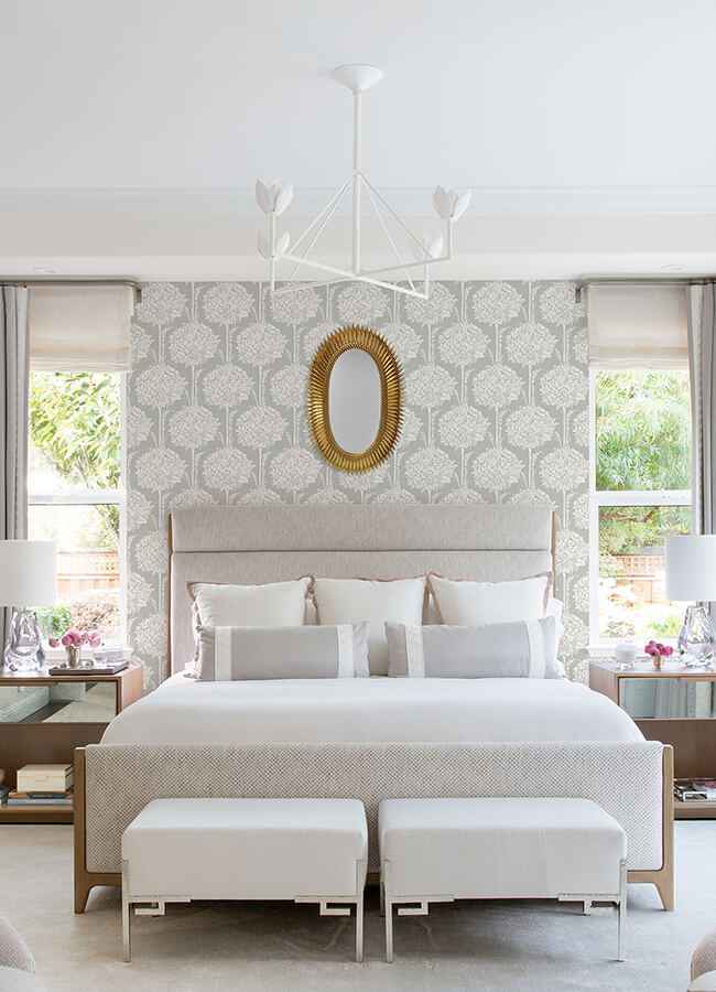Zaria Grey Topiary Wallpaper - York Wallcoverings - 4074-26625 - York Wallcoverings Wallpaper