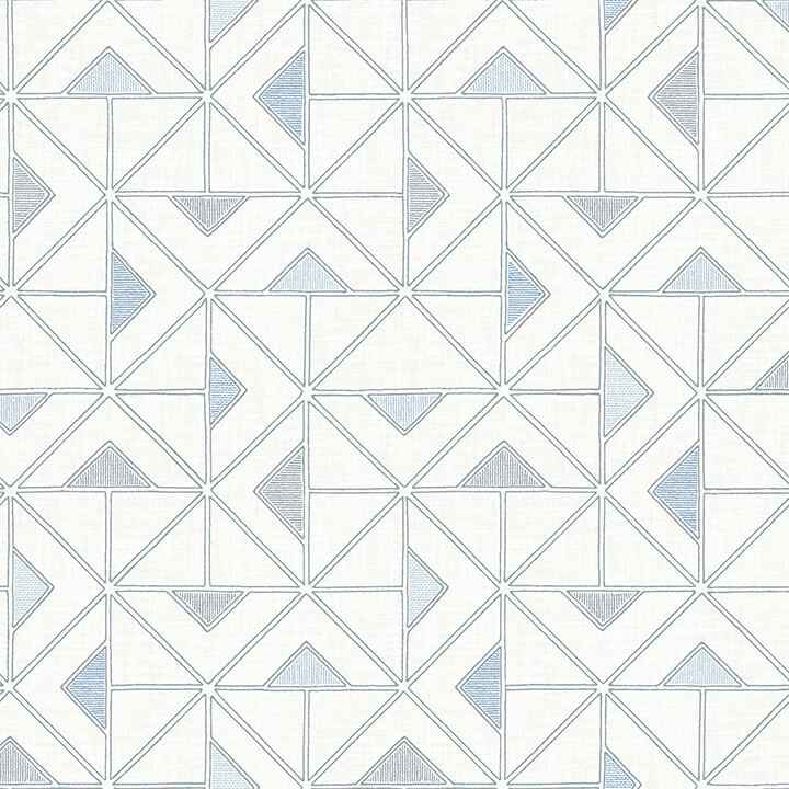 Jekyl Blue Triangles Wallpaper - York Wallcoverings - 4074-26635
