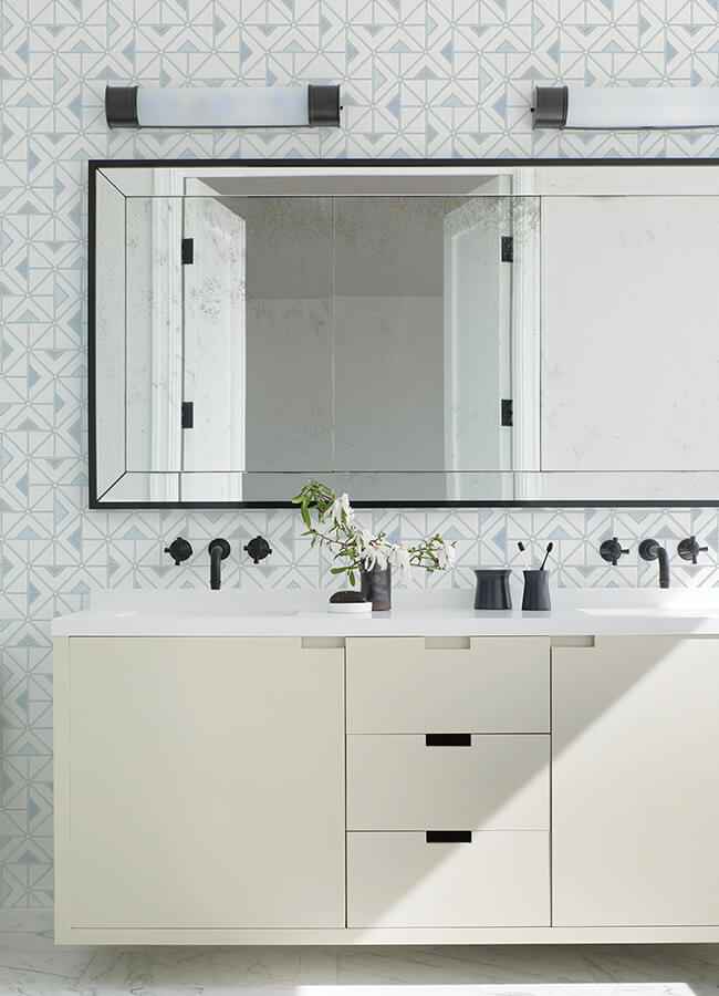 Jekyl Blue Triangles Wallpaper - York Wallcoverings - 4074-26635 - York Wallcoverings Wallpaper