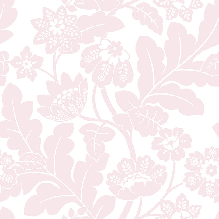 Brewster Wallcovering-Augusta Pink Flock Damask Wallpaper