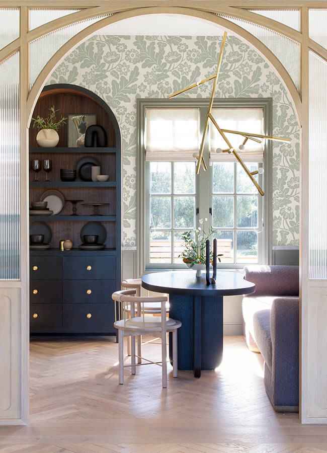 Augusta Silver Flock Damask Wallpaper - York Wallcoverings - 4074-87378 - York Wallcoverings Wallpaper