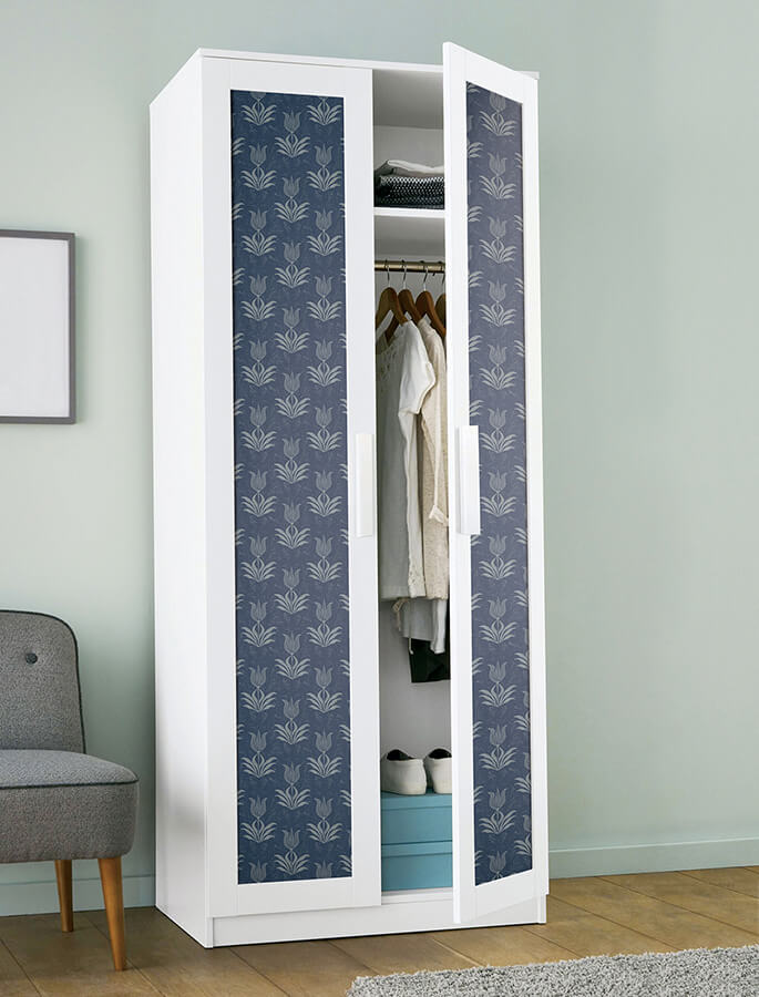 navy-parrot-tulip-peel-and-stick-wallpaper-york-wallcoverings-jhs5034 - York Wallcoverings Wallpaper