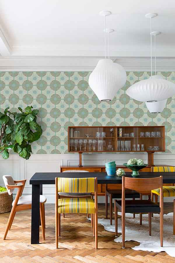 Aqua Chocolate Superbloom Peel and Stick Wallpaper - York Wallcoverings - JHS5036 - York Wallcoverings Wallpaper