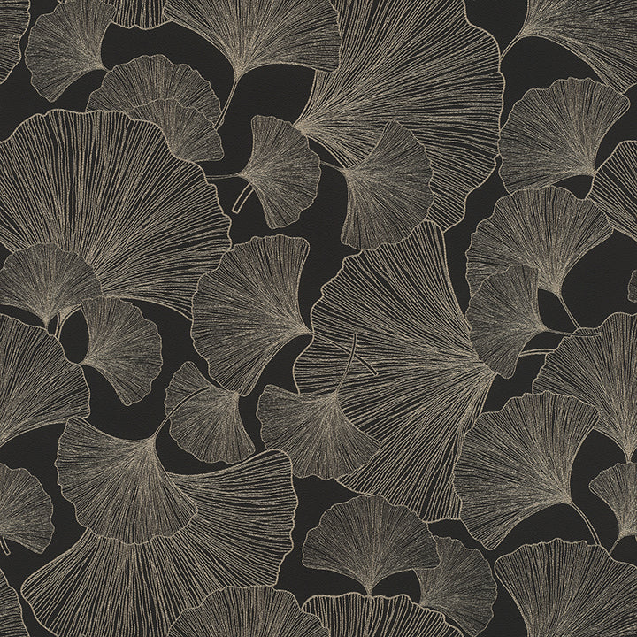 Picture of Waft Black Ginkgo Wallpaper