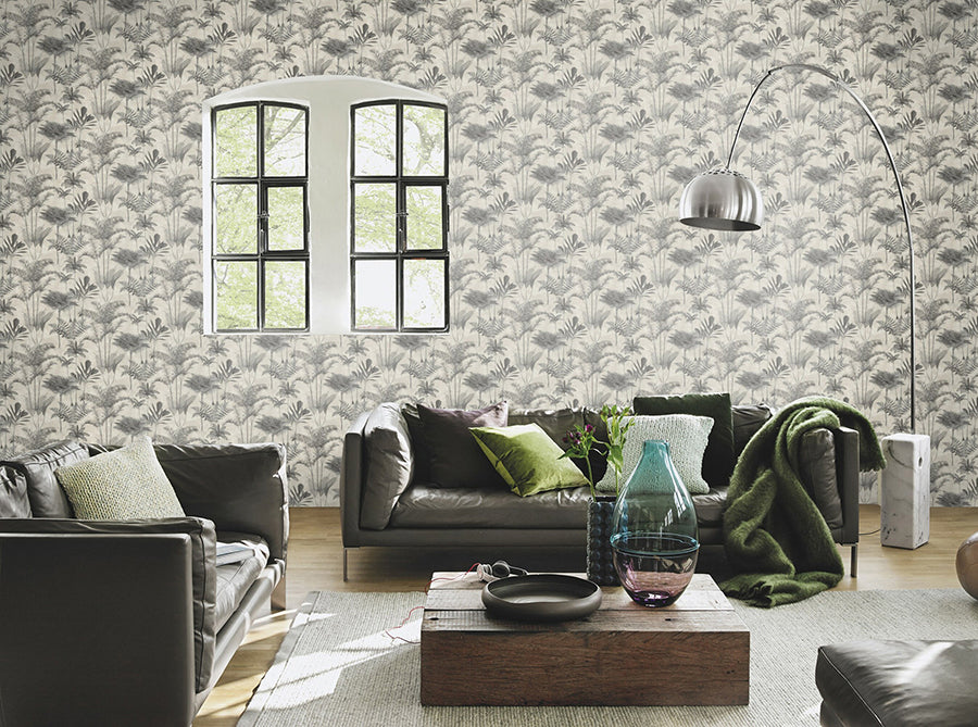 Kinabalu Charcoal Rainforest Wallpaper  | Brewster Wallcovering - The WorkRm