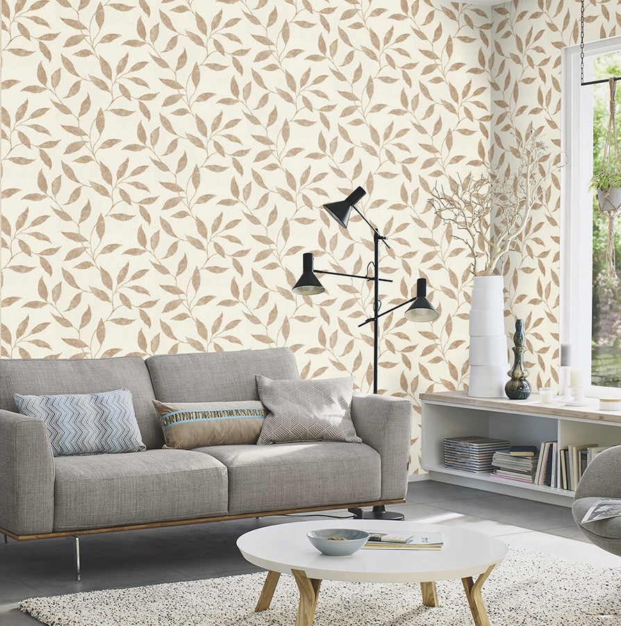 Amble Cream Vine Wallpaper  | Brewster Wallcovering - The WorkRm