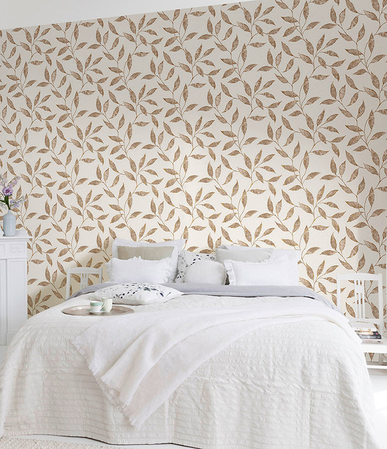 Amble Cream Vine Wallpaper  | Brewster Wallcovering - The WorkRm