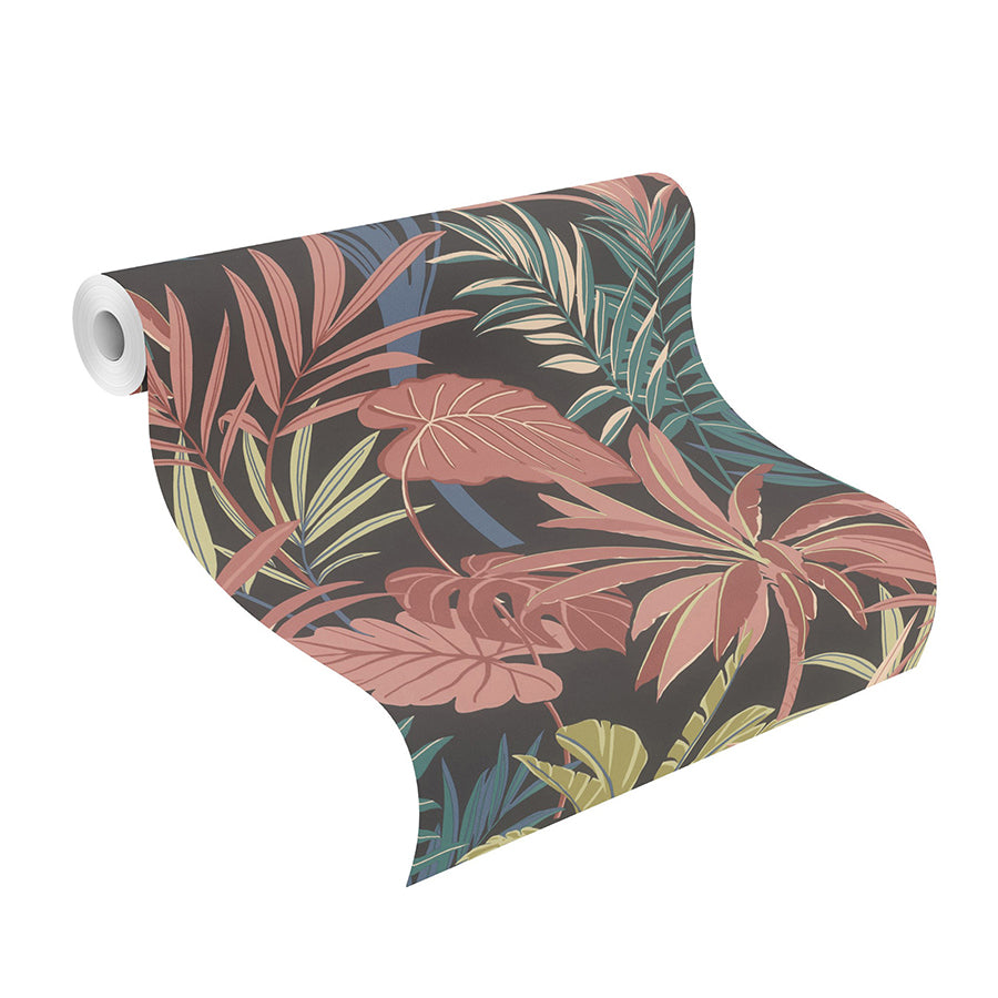 Rudyard Pink Tropical Flora Wallpaper - Brewster Wallcovering