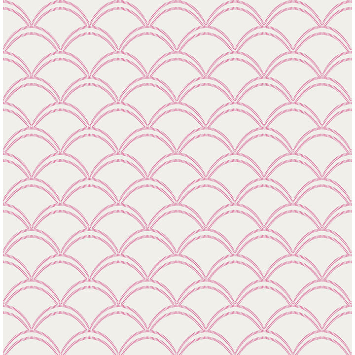 Brewster Wallcovering-Pink Deco Wave Peel and Stick Wallpaper