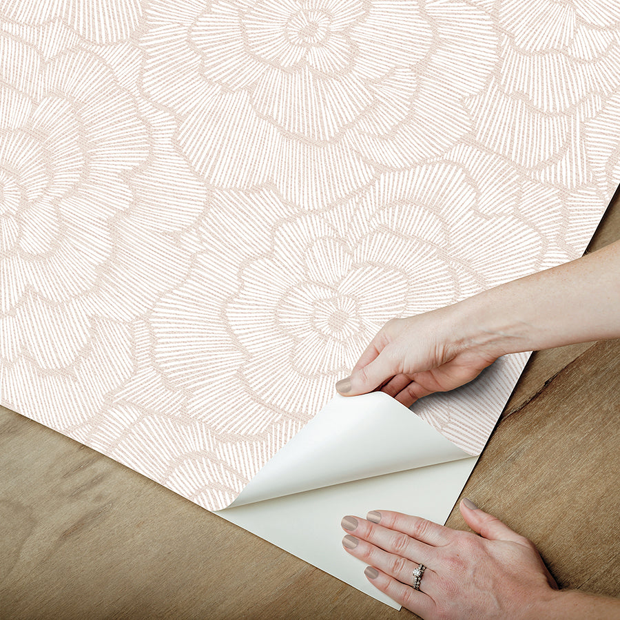 Pink Saraya Peel and Stick Wallpaper  | Brewster Wallcovering - The WorkRm