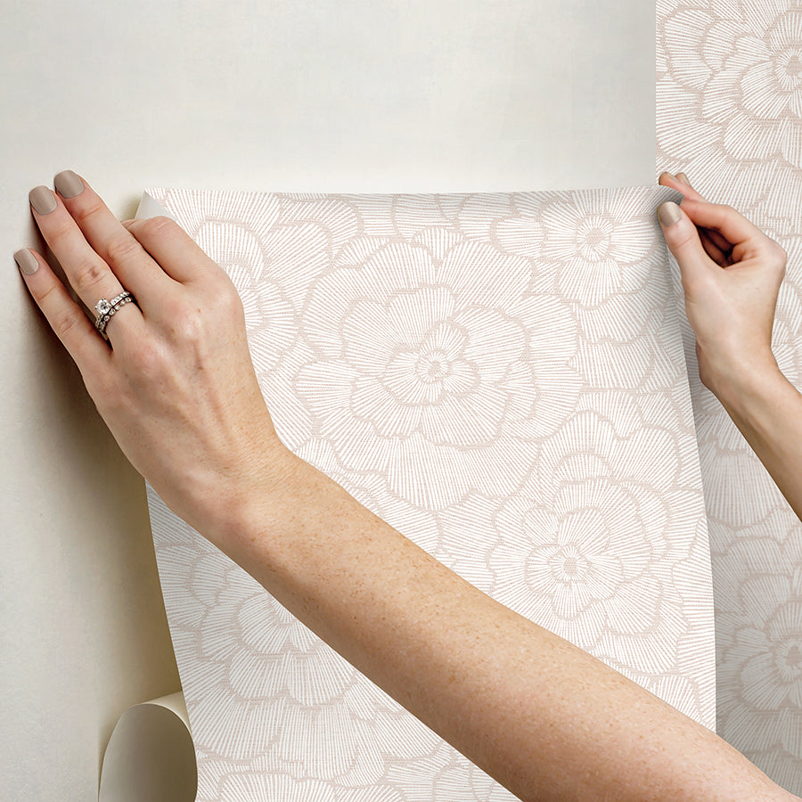 Pink Saraya Peel and Stick Wallpaper  | Brewster Wallcovering - The WorkRm