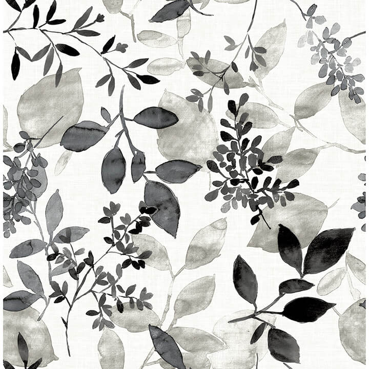 Black Breezy Peel and Stick Wallpaper - York Wallcoverings - NUS4983 - York Wallcoverings Wallpaper