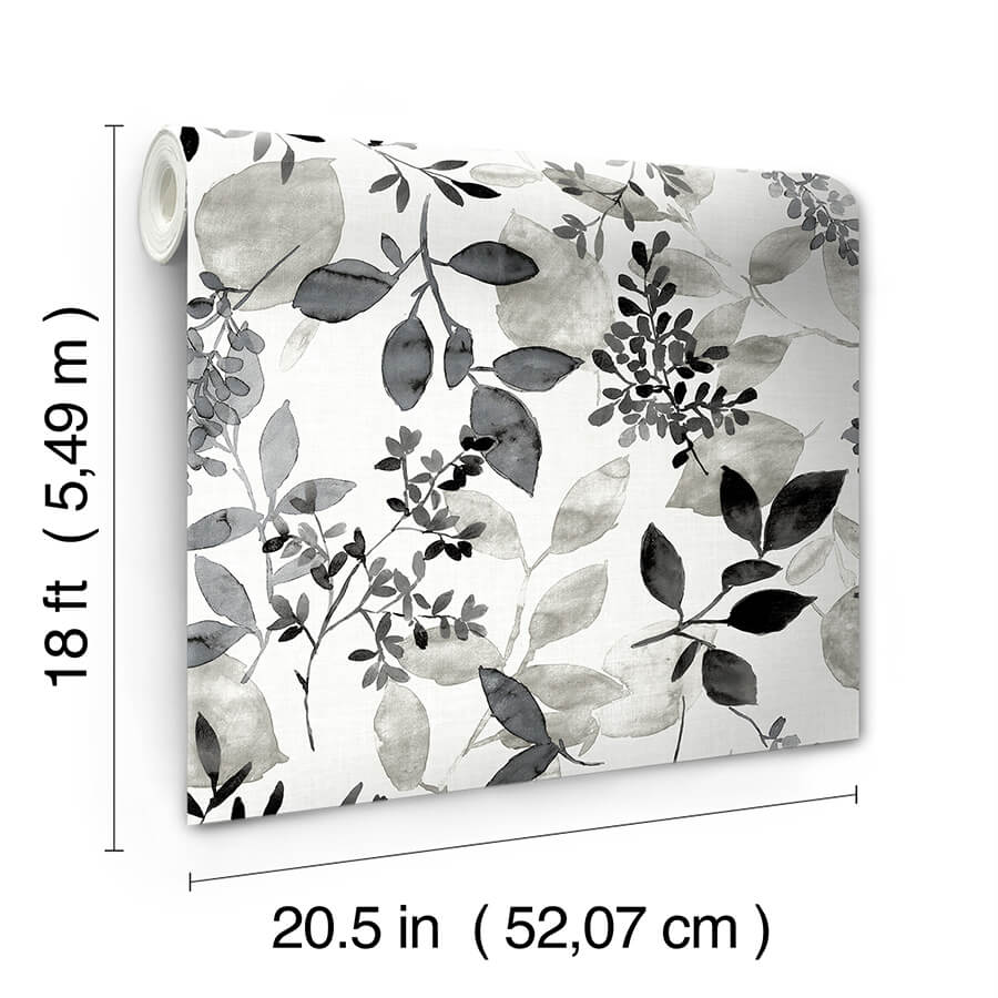 Black Breezy Peel and Stick Wallpaper - York Wallcoverings - NUS4983 - York Wallcoverings Wallpaper