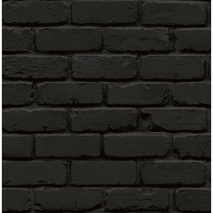 Picture of Black Amsterdam Brick Peel and Stick Wallpaper