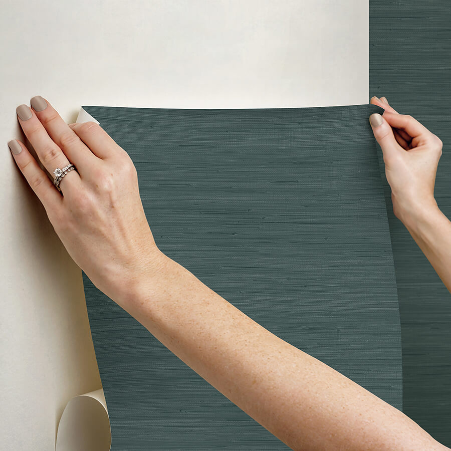 peacock-classic-faux-grasscloth-peel-and-stick-wallpaper-york-wallcoverings-sss6008 - York Wallcoverings Wallpaper