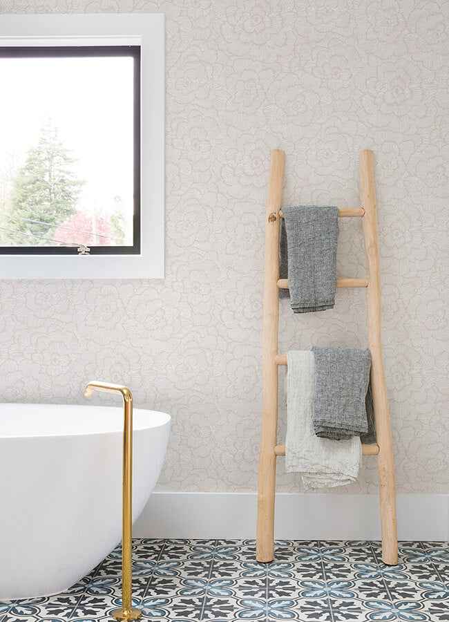 Periwinkle Pink Textured Floral Wallpaper - York Wallcoverings - 4120-26037 - York Wallcoverings Wallpaper