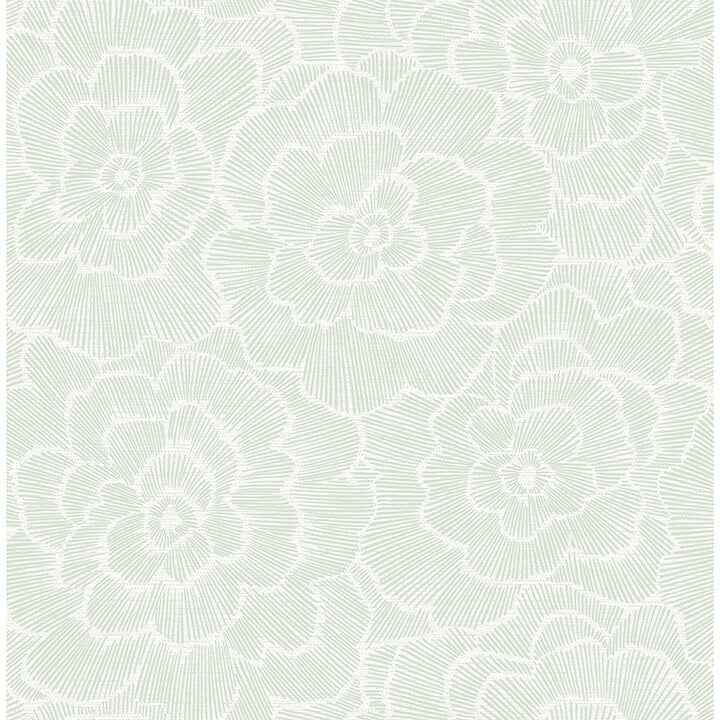 Periwinkle Light Green Textured Floral Wallpaper - York Wallcoverings - 4120-26040 - York Wallcoverings Wallpaper