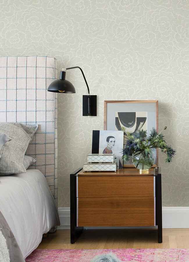 Periwinkle Light Green Textured Floral Wallpaper - York Wallcoverings - 4120-26040 - York Wallcoverings Wallpaper