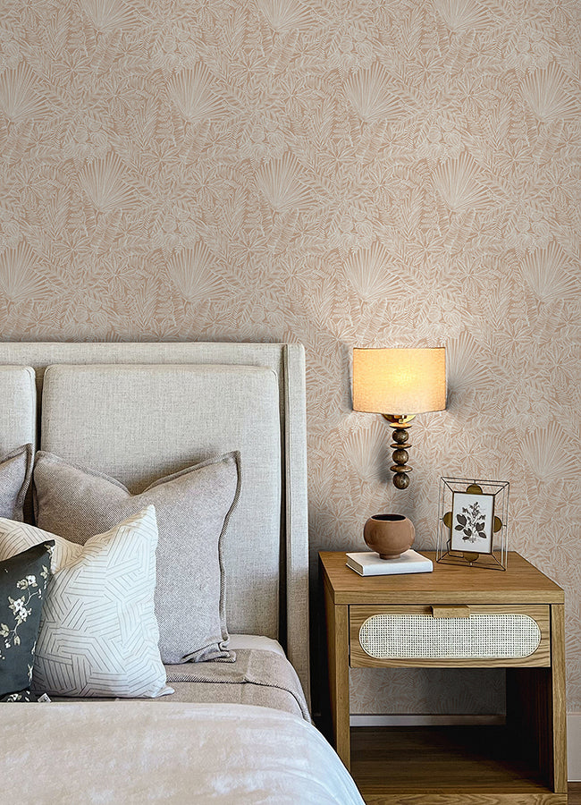 Vita Blush Botanical Wallpaper  | Brewster Wallcovering - The WorkRm