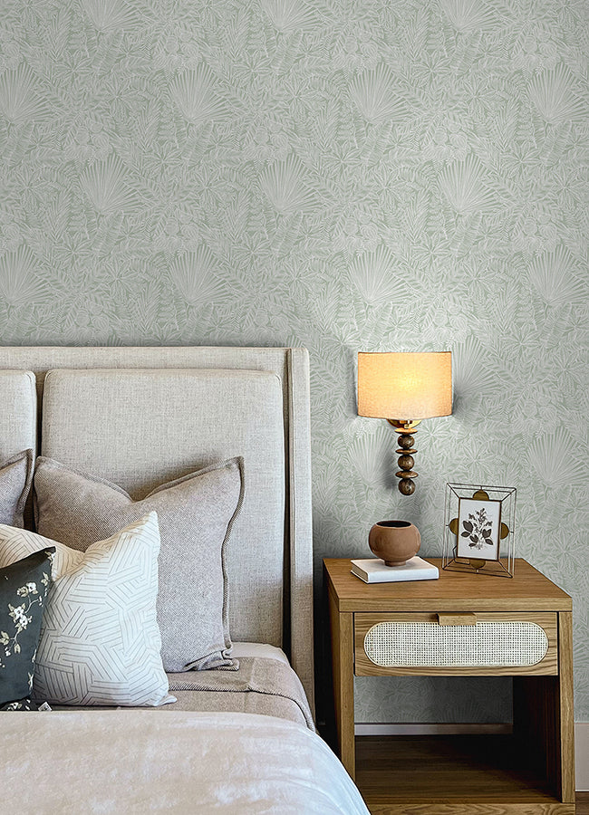 Vita Sage Botanical Wallpaper - Brewster Wallcovering