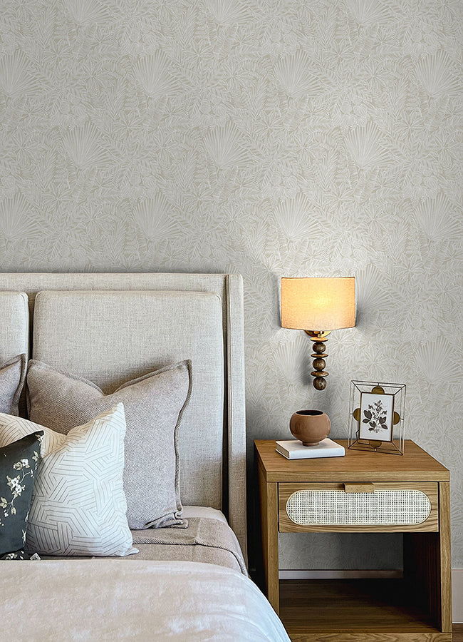 Vita Off-White Botanical Wallpaper - Brewster Wallcovering