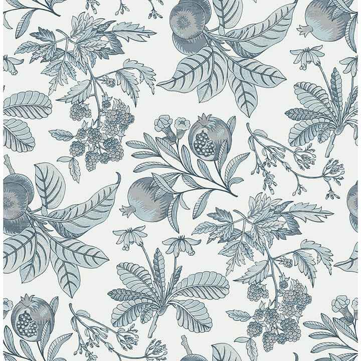 Cecilia Light Blue Fruit Wallpaper - York Wallcoverings - 4120-26814 - York Wallcoverings Wallpaper
