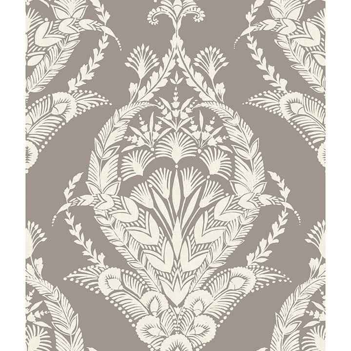 Arlie Grey Botanical Damask Wallpaper - York Wallcoverings - 4120-26816 - York Wallcoverings Wallpaper