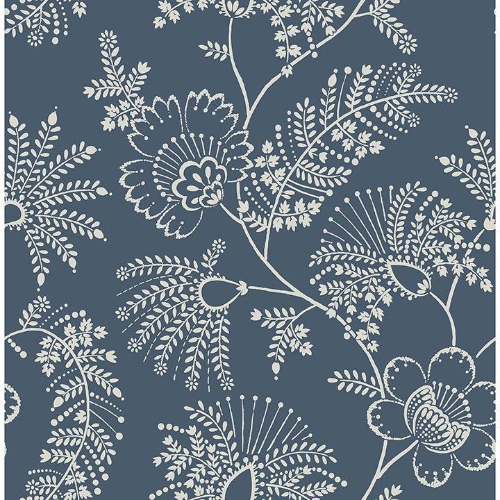 Picture of Maeve Dark Blue Jacobean Trail Wallpaper