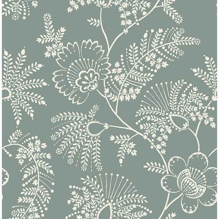 Maeve Sea Green Jacobean Trail Wallpaper - York Wallcoverings - 4120-26824 - York Wallcoverings Wallpaper